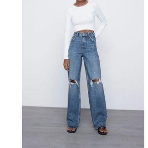 Zara high waisted Wide Leg denim